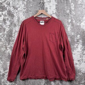 Jeremiah American Legacy Shirt XL Mens Red Pocket Tee Long Sleeve Crewneck